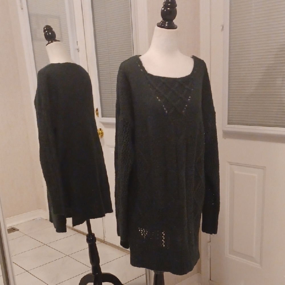 $4 Add-on Dark Green Sweater Dress - Size XL